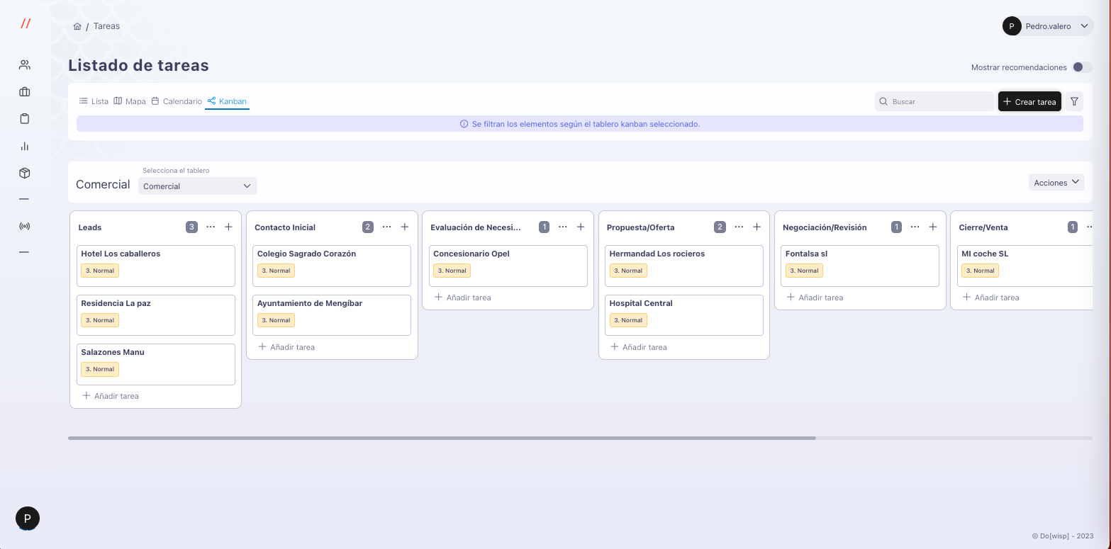 Ejemplo de Panel Kanban para Ventas