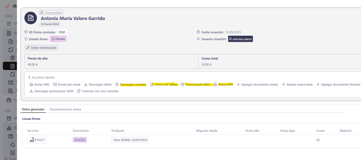 Firmar Contratos en Dowisp