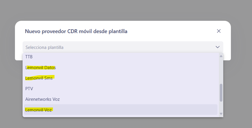 Seleccionar plantillas CDR